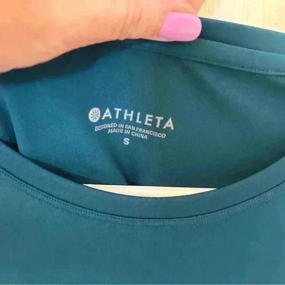Athleta cadence top teal blue long sleeve workout pullover size small. - Picture 3 of 11